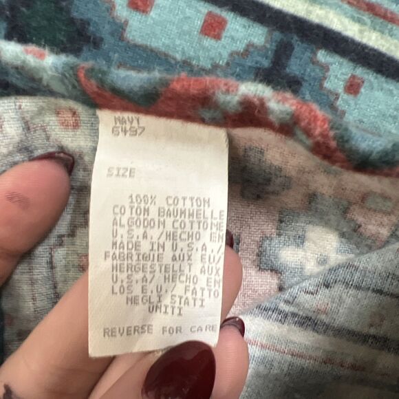 Vintage Woolrich Flannel Shirt Men's Medium Aztec Western Print USA Made Chrty - Picture 8 of 11